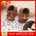 Alibaba china manufacture coffee color tassels moccasins genuine cow leather soft flat China supplier with baby shoes